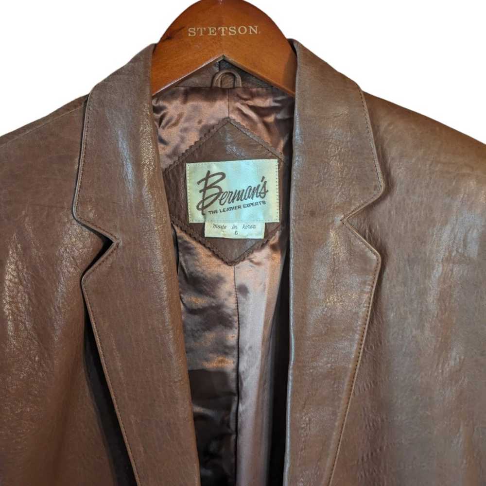 Vintage Berman's Men's Genuine Leather Jacket Bro… - image 3