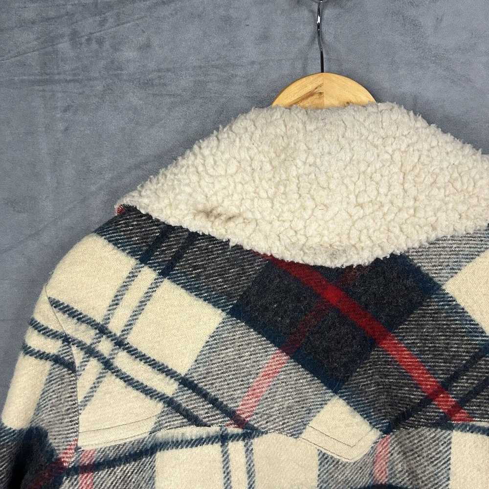 Vintage Woolrich Sherpa Lined Plaid Wool Coat Jac… - image 7