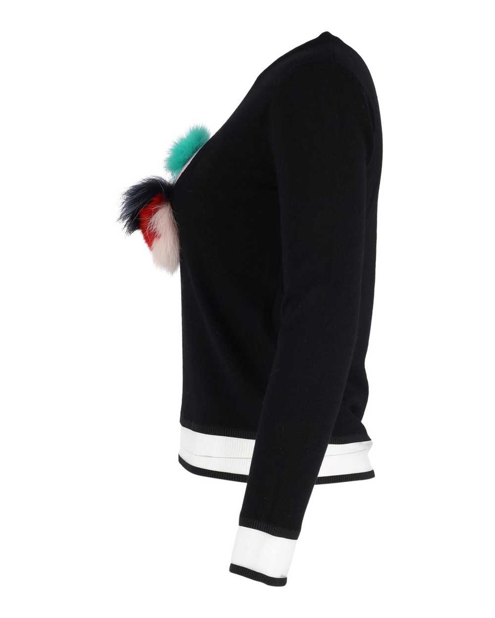 Fendi Fendi Lamb Fur-Trimmed Monster Sweater - image 2