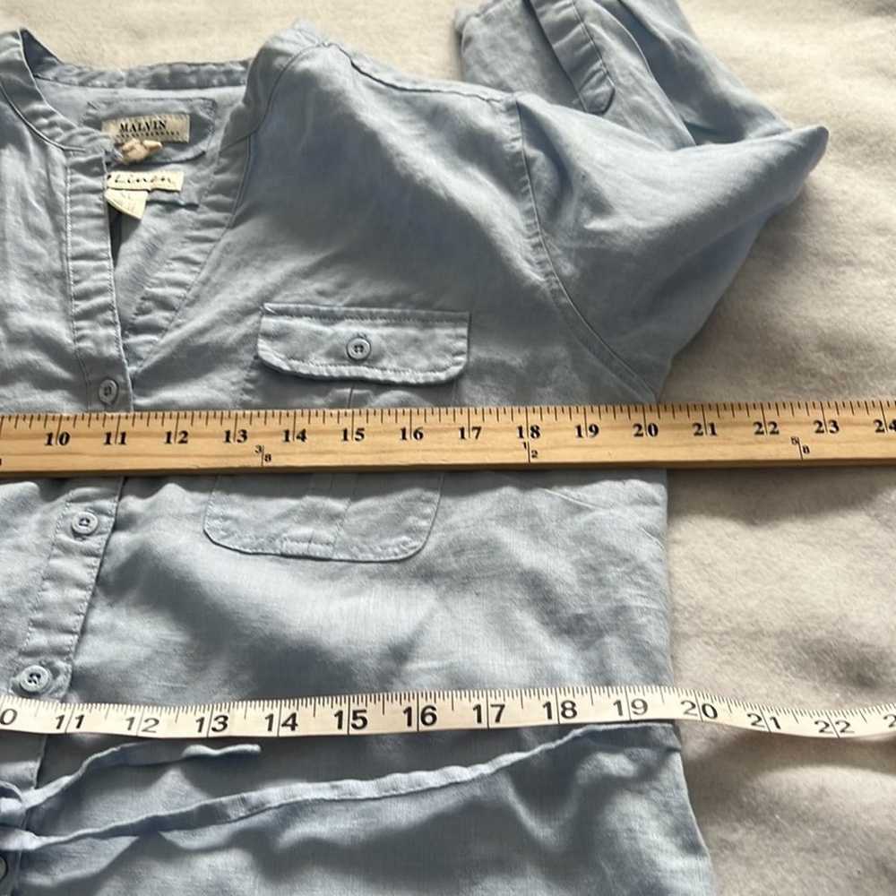 Malvin Linen Belted Shirt Dress XL - image 8