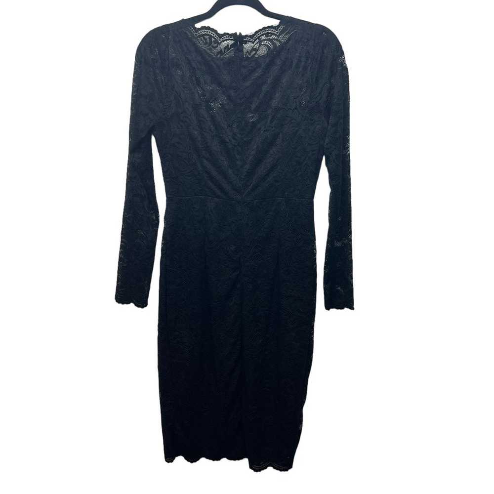 Lulus Long Sleeve Lace Black Women's Midi Dress S… - image 1