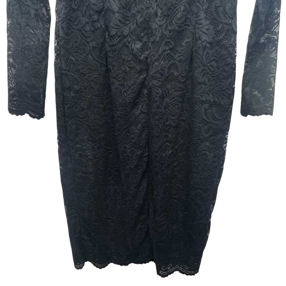 Lulus Long Sleeve Lace Black Women's Midi Dress S… - image 4