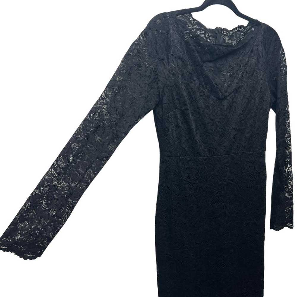 Lulus Long Sleeve Lace Black Women's Midi Dress S… - image 5