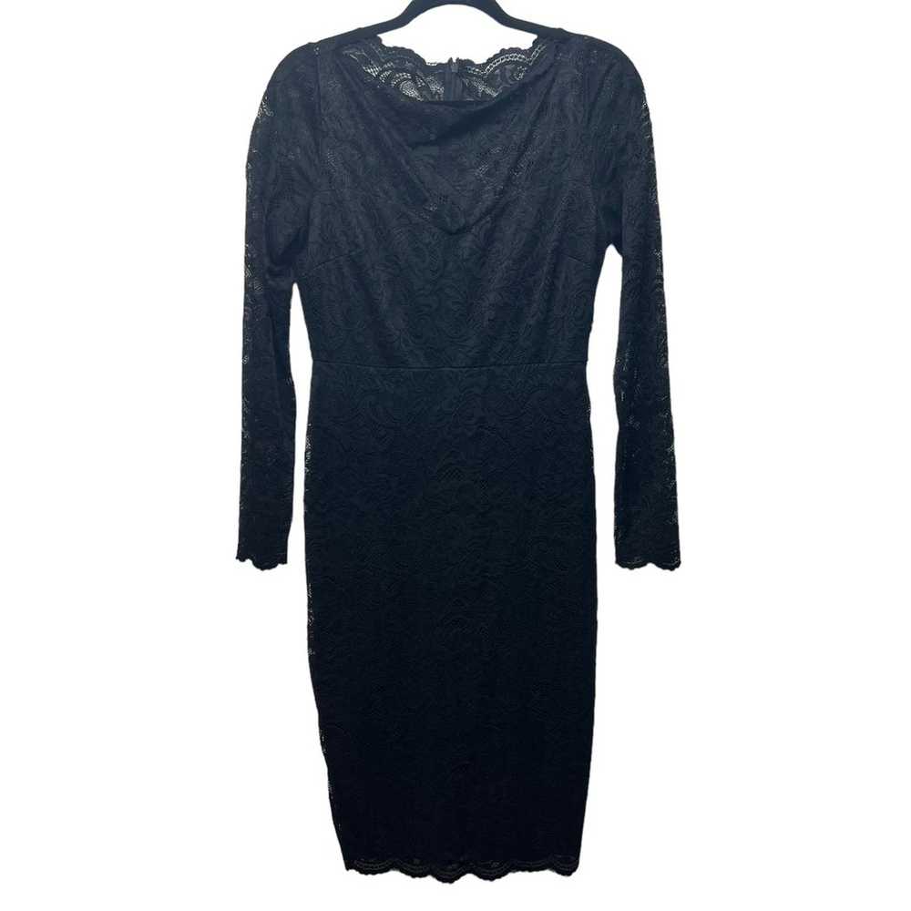 Lulus Long Sleeve Lace Black Women's Midi Dress S… - image 6