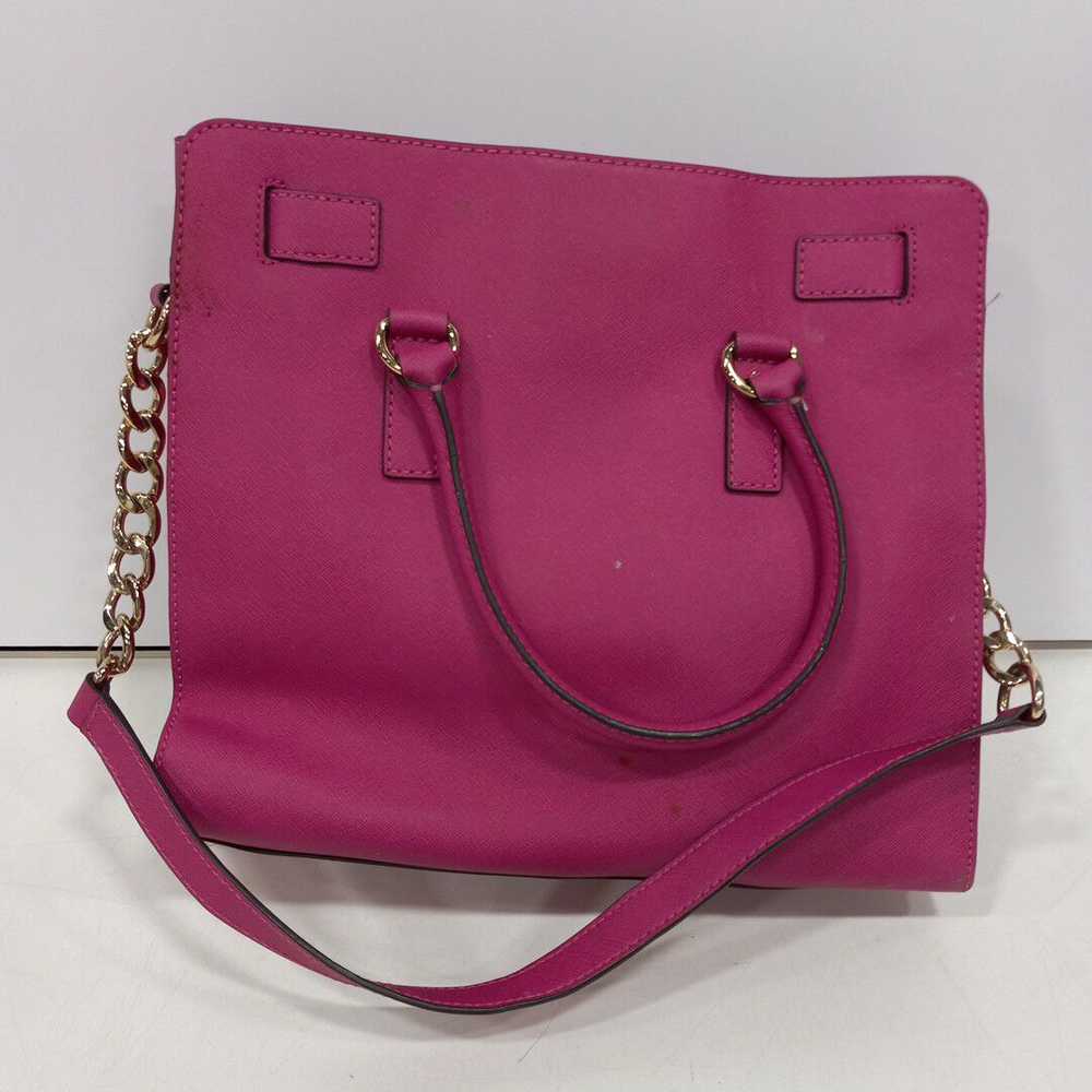 Michael Kors Womens Pink Genuine Leather Snap Sat… - image 2