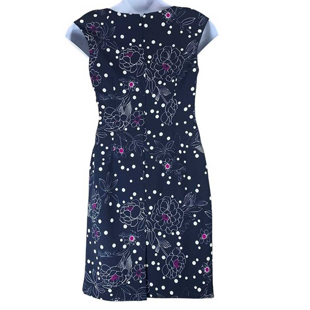 Adrianna Papell Sz 10 Dress Navy Blue Purple Whit… - image 3