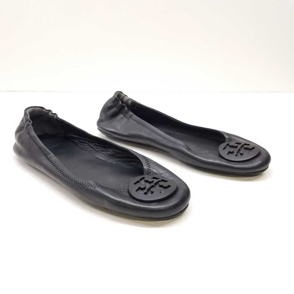Tory Burch Leather Claire Ballet Flats Black 8.5 - image 3