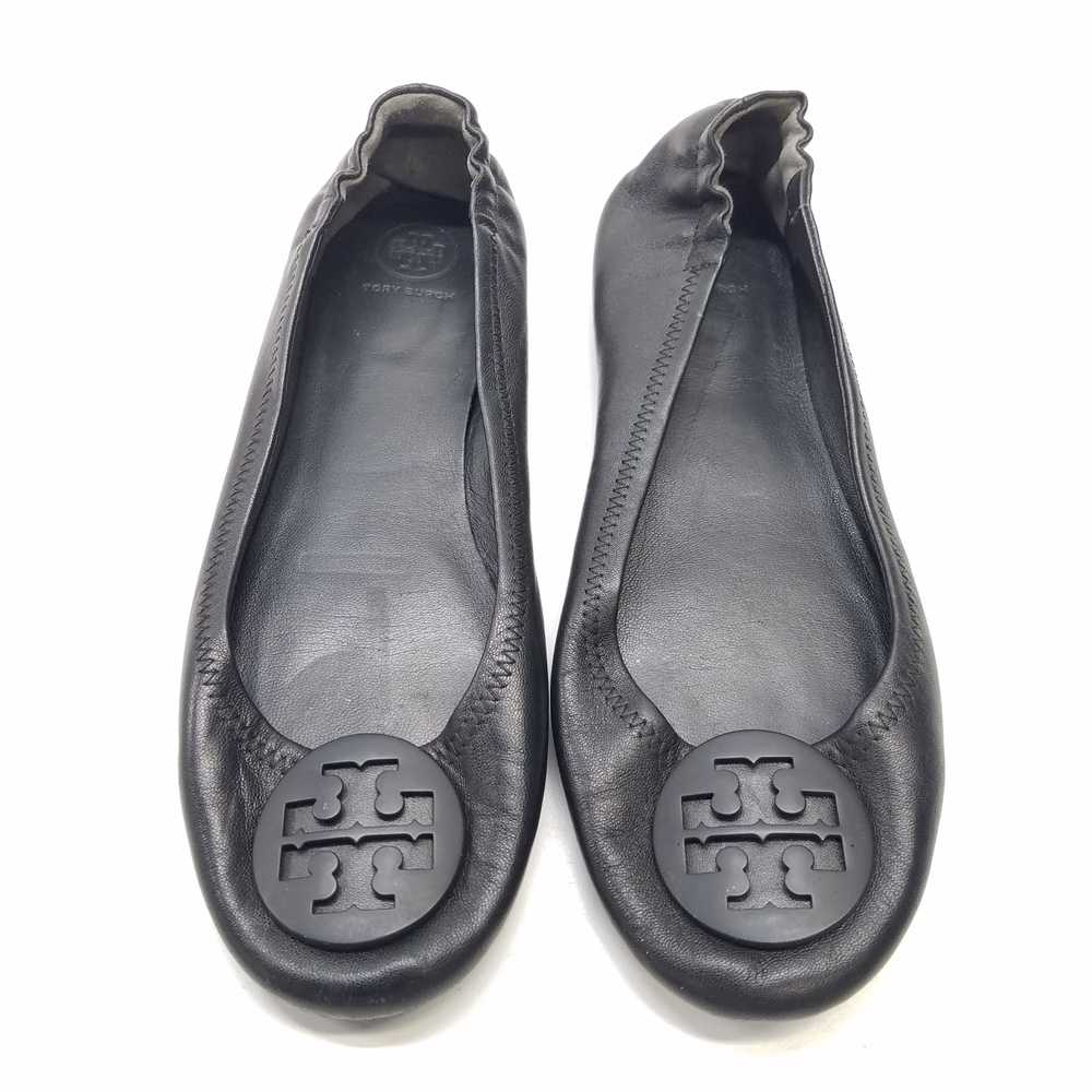 Tory Burch Leather Claire Ballet Flats Black 8.5 - image 4