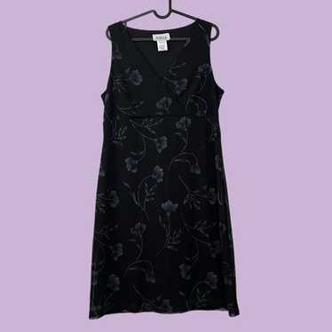y2k black floral glitter whimsigoth dress