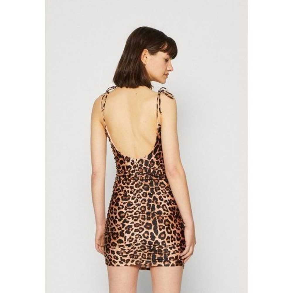 New Good American Ruched Slip Mini Dress in Leopa… - image 5