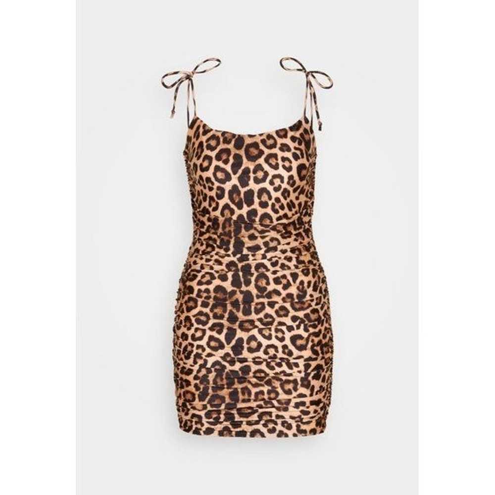 New Good American Ruched Slip Mini Dress in Leopa… - image 6