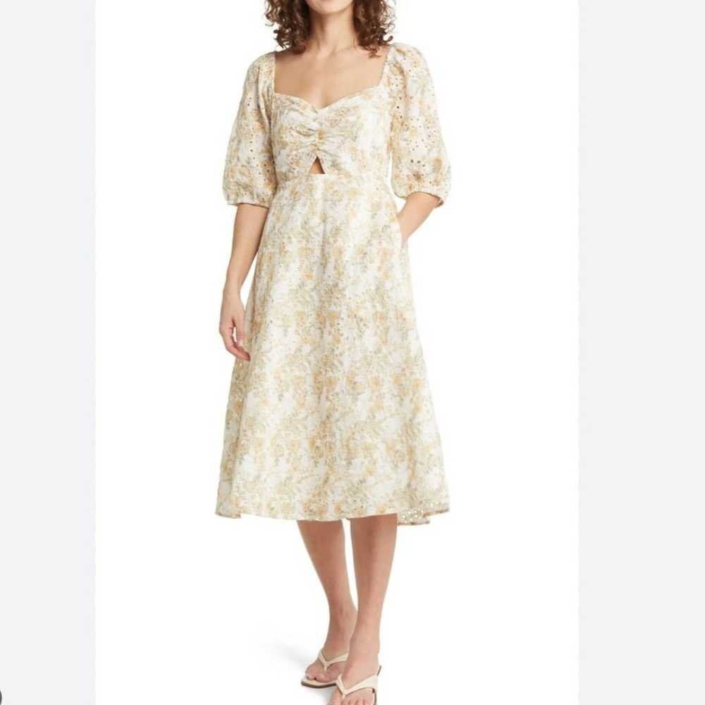 Chelsea28 Floral Eyelet  Midi Dress Size XL In Wh… - image 1