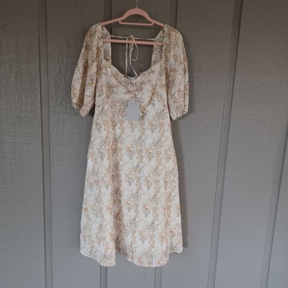 Chelsea28 Floral Eyelet  Midi Dress Size XL In Wh… - image 2