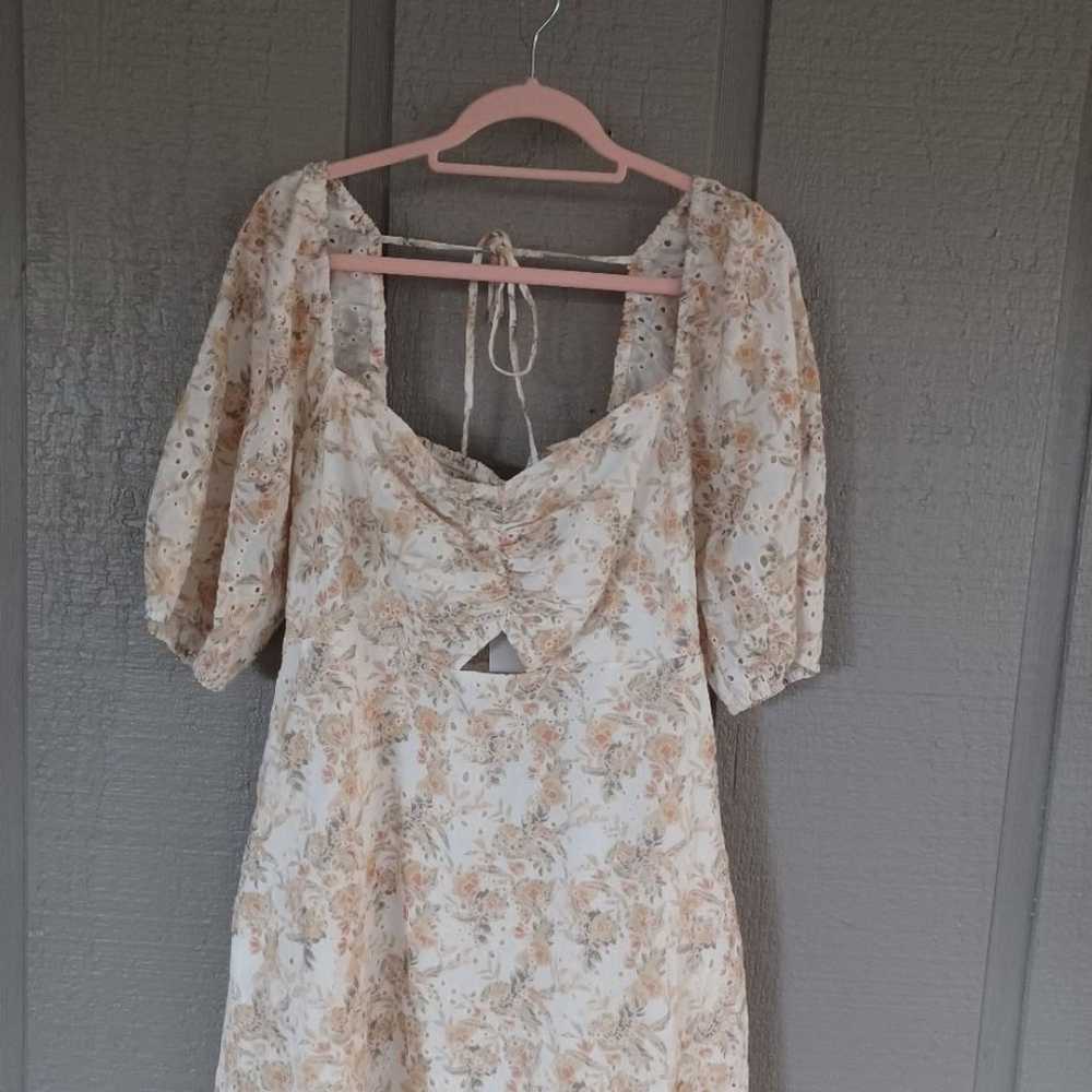 Chelsea28 Floral Eyelet  Midi Dress Size XL In Wh… - image 3