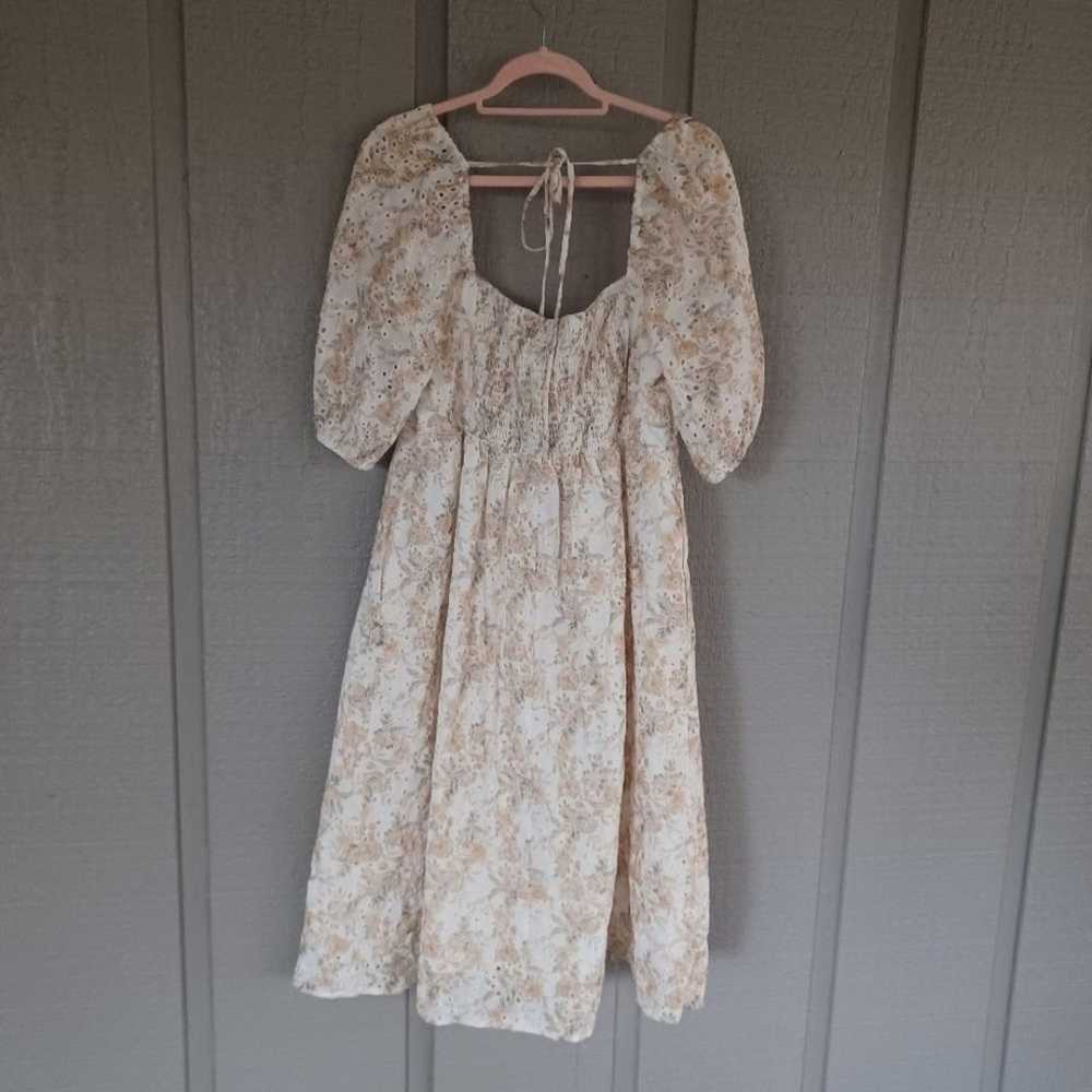 Chelsea28 Floral Eyelet  Midi Dress Size XL In Wh… - image 5