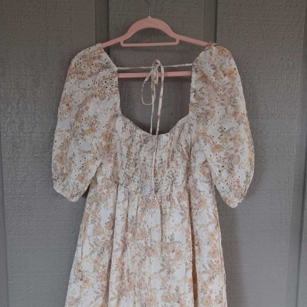 Chelsea28 Floral Eyelet  Midi Dress Size XL In Wh… - image 6
