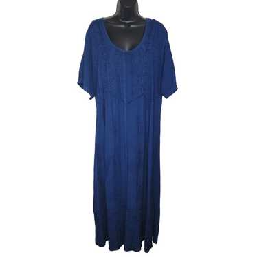 Holy Clothing blue bohemian Maxi dress size 2x - image 1