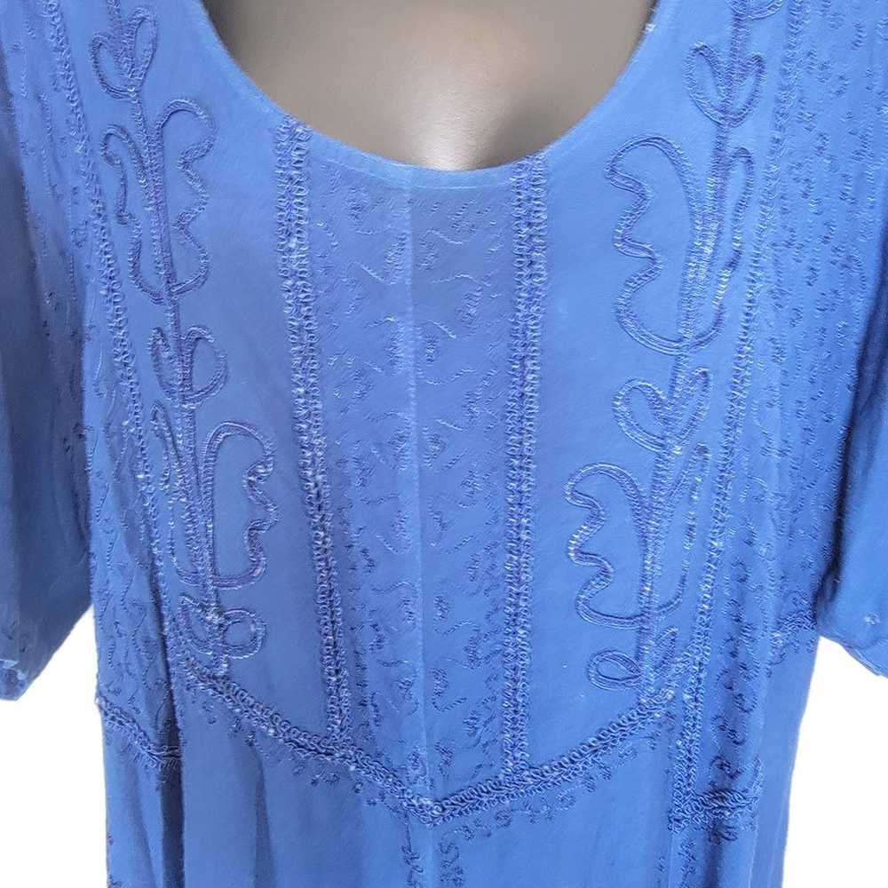 Holy Clothing blue bohemian Maxi dress size 2x - image 4