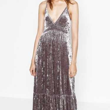 Zara Crushed Velvet Maxi Dress