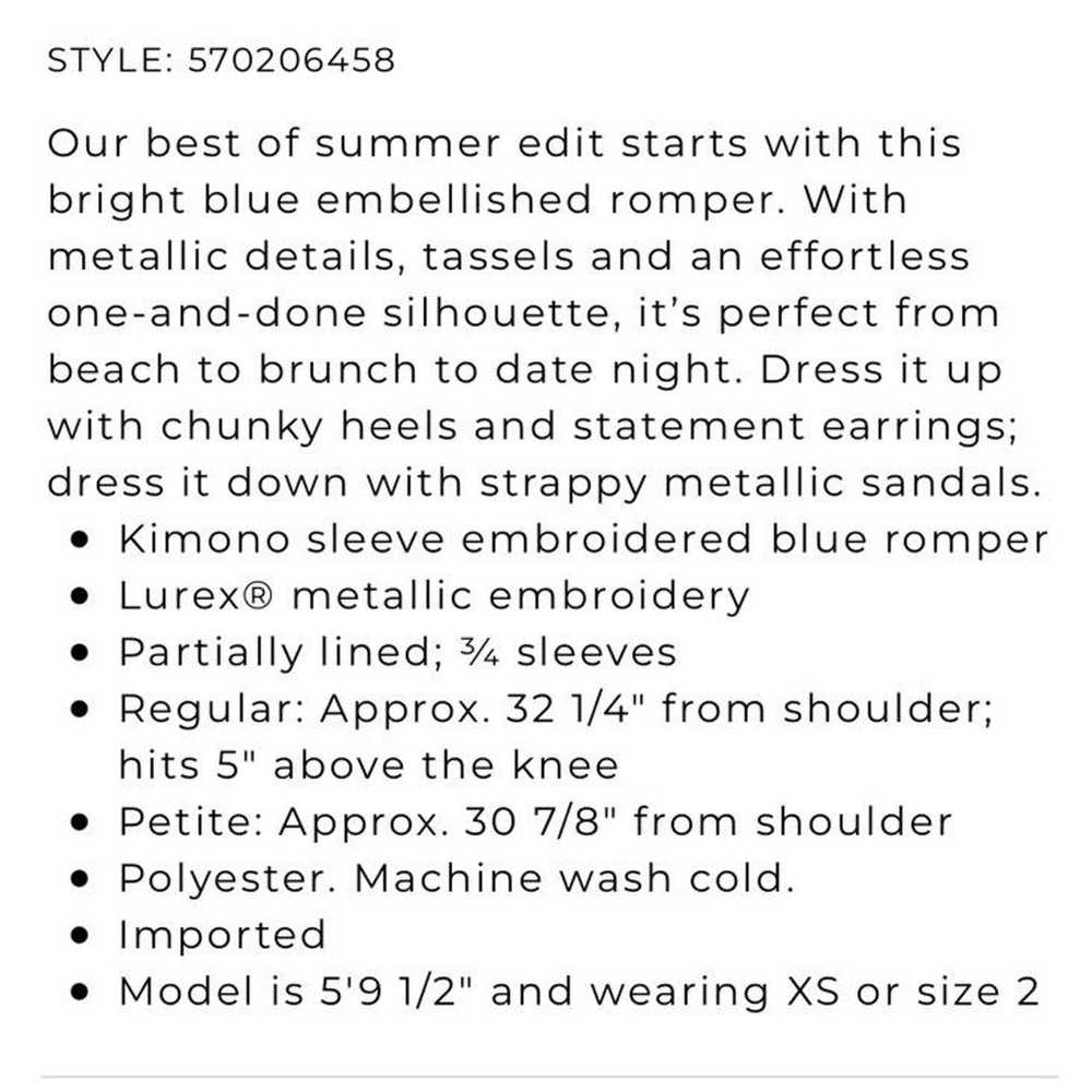 WHBM White House Ultramarine Blue Kimono Sleeves … - image 9