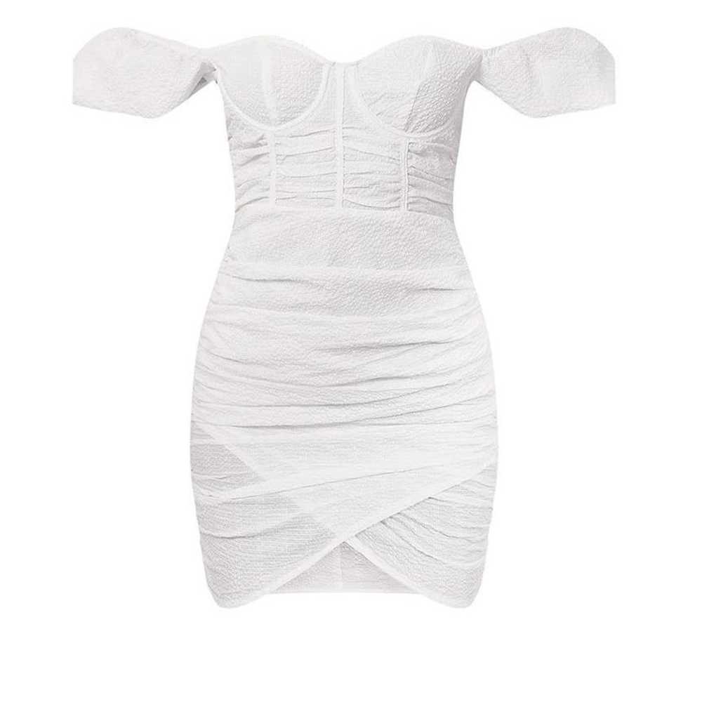 NEW PrettyLittleThing White Textured Corset Detai… - image 4