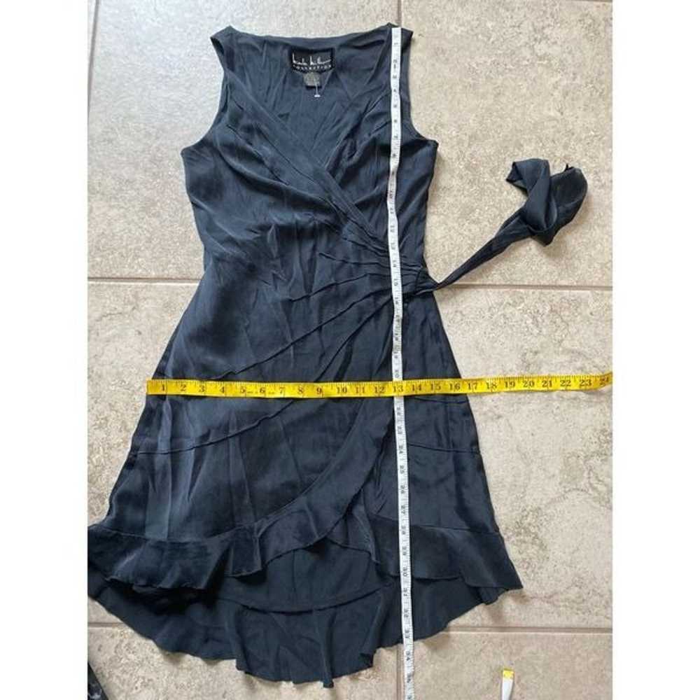 Nicole Miller Collection black silk wrap mini dre… - image 6