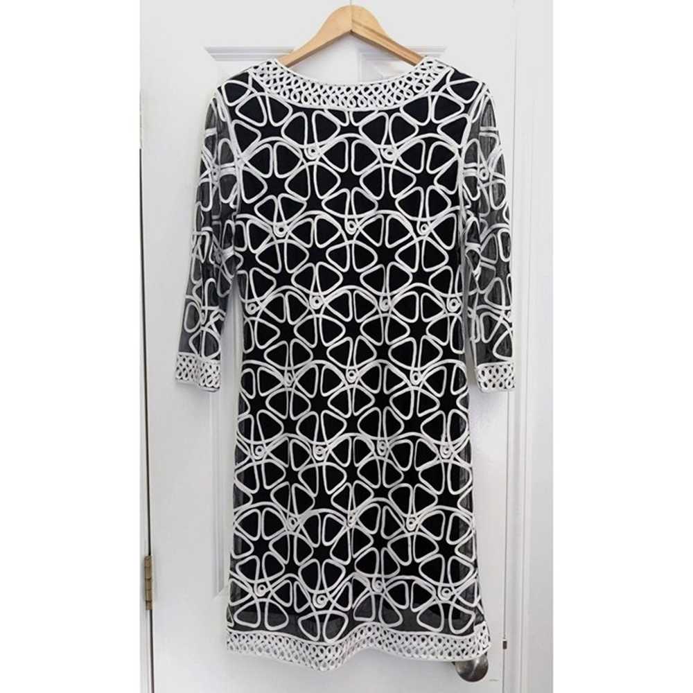 WEAVZ Black & White Dramatic Geometric Embroidere… - image 6