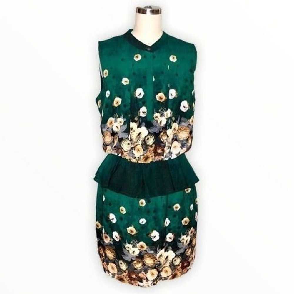 Romeo & Juliet Green Floral Peplum Mini Dress Sma… - image 2