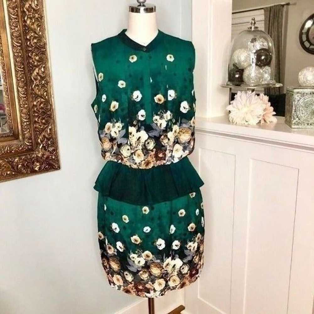 Romeo & Juliet Green Floral Peplum Mini Dress Sma… - image 3