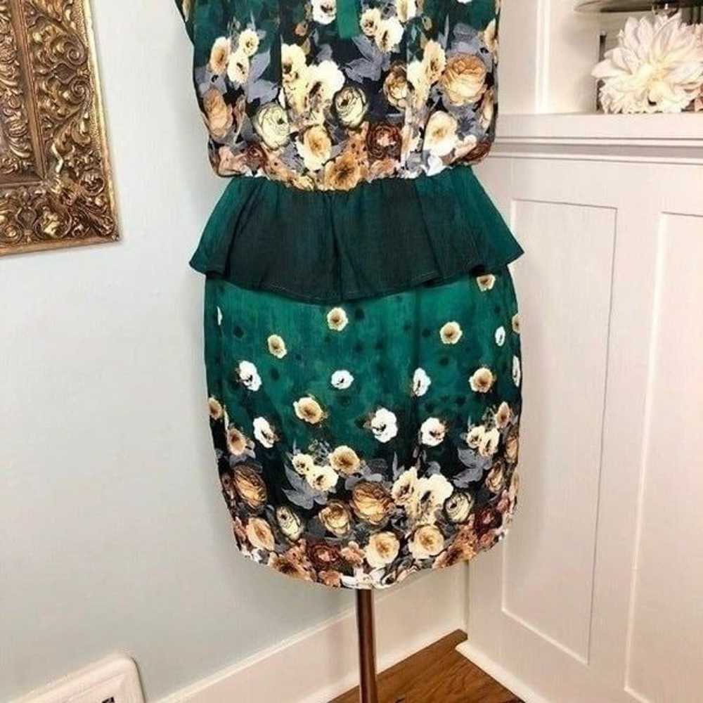 Romeo & Juliet Green Floral Peplum Mini Dress Sma… - image 5