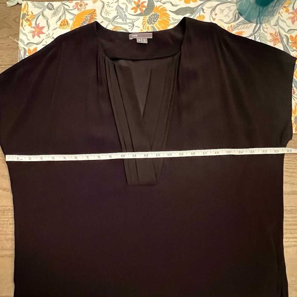 Vince Pleat Front Black Mini Dress Crepe Popover … - image 12