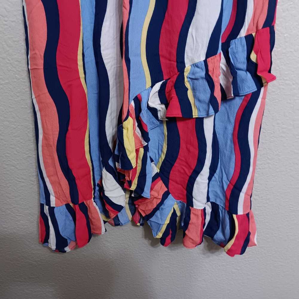 Plenty Tracy Reese Red Blue Daphne Striped Ruffle… - image 3