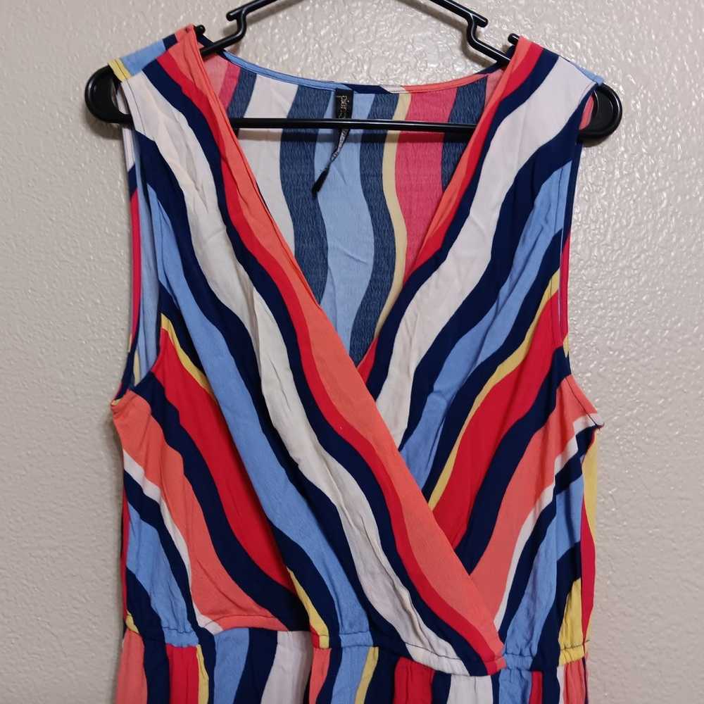 Plenty Tracy Reese Red Blue Daphne Striped Ruffle… - image 4