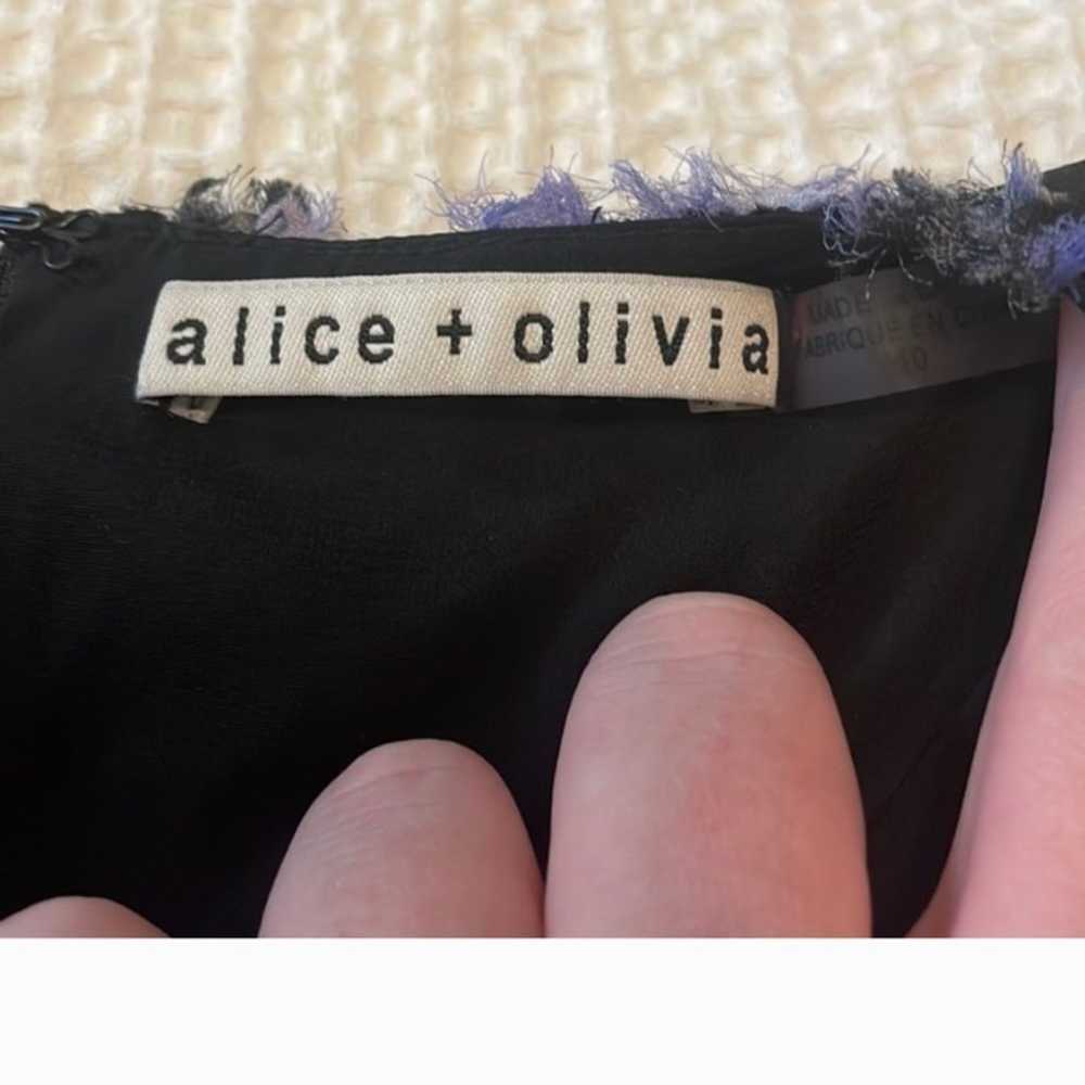 Alice + Olivia Nichola Cold Shoulder Ruffle Silk … - image 8