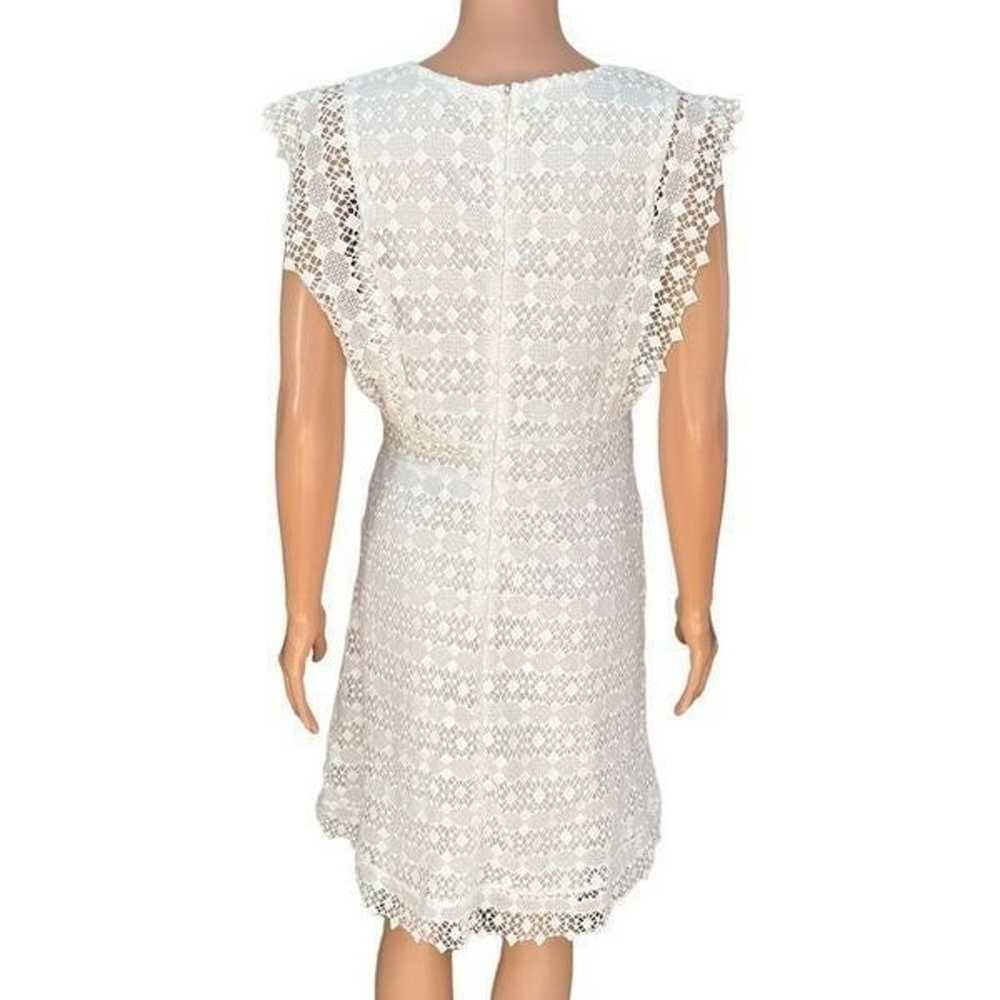 Amy Lynn Flutter Sleeve white Lace Dress, Size L - image 4