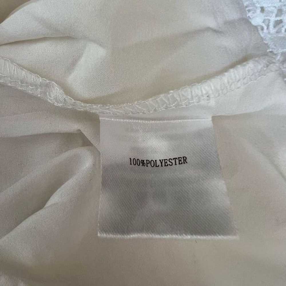 Amy Lynn Flutter Sleeve white Lace Dress, Size L - image 6