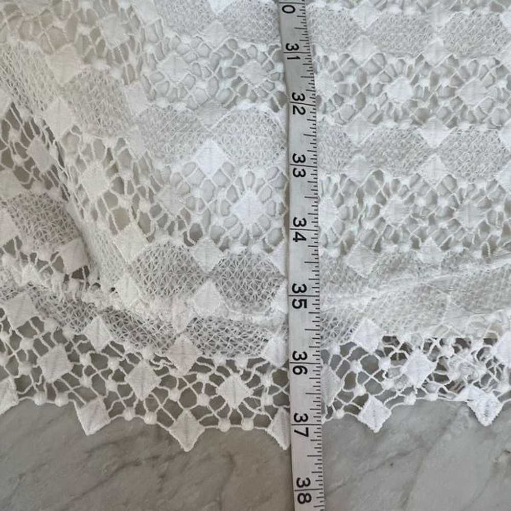 Amy Lynn Flutter Sleeve white Lace Dress, Size L - image 9