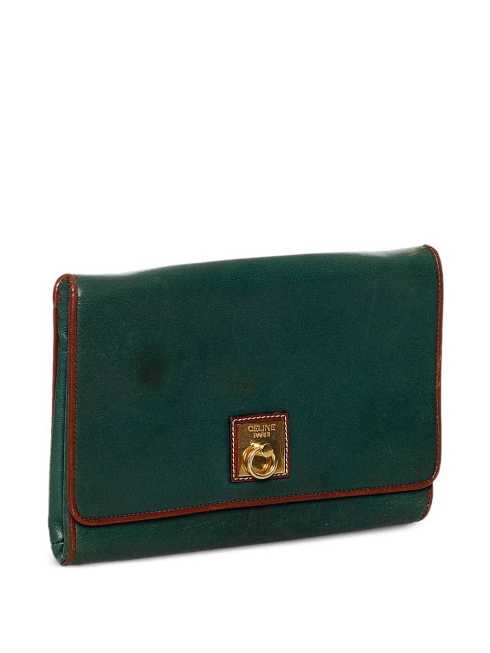Céline Pre-Owned Leather clutch bag - Green - image 3