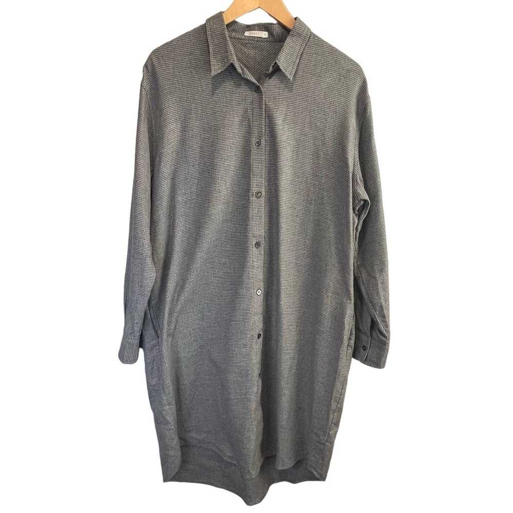 6397 Oversized Shirt Dress in Gray Houndstooth Pl… - image 1