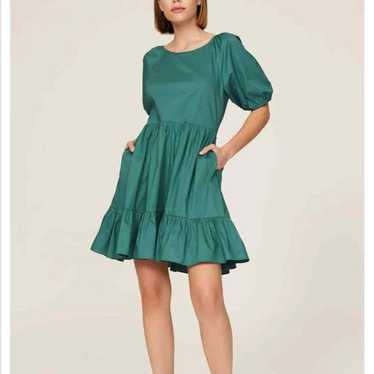 Peter Som- Green Ruffle Puff Sleeve Dress Size 6