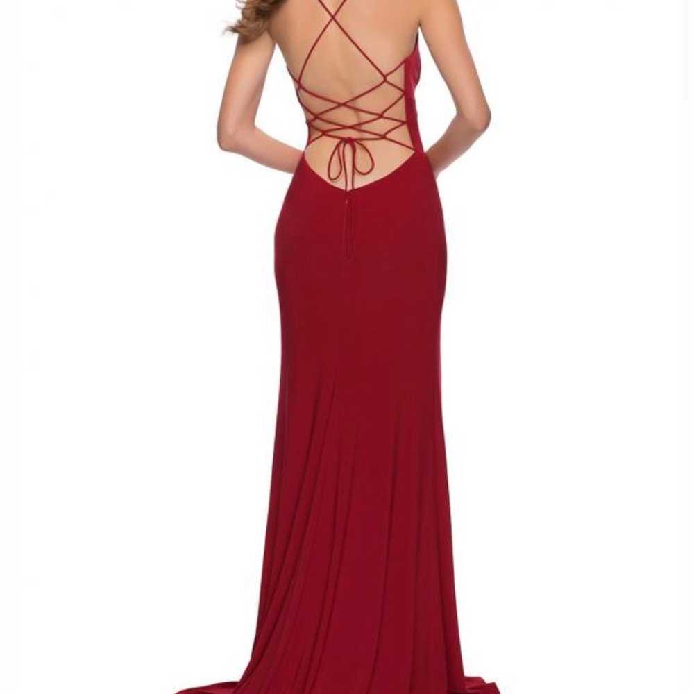 La Femme Simple Jersey Gown/Prom Dress with Lace-… - image 2