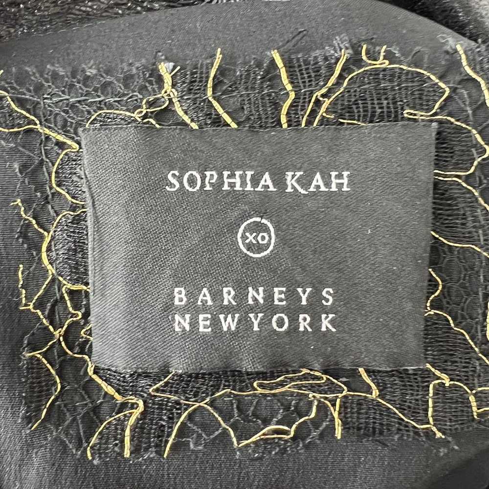 SOPHIA KAH Black Lambskin Leather & Lace Panel Sl… - image 8