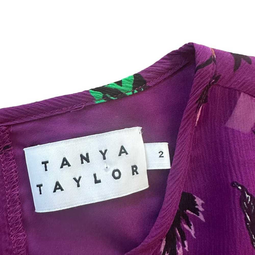 Tanya Taylor Tiered Silk Handkerchief Dress Purpl… - image 5