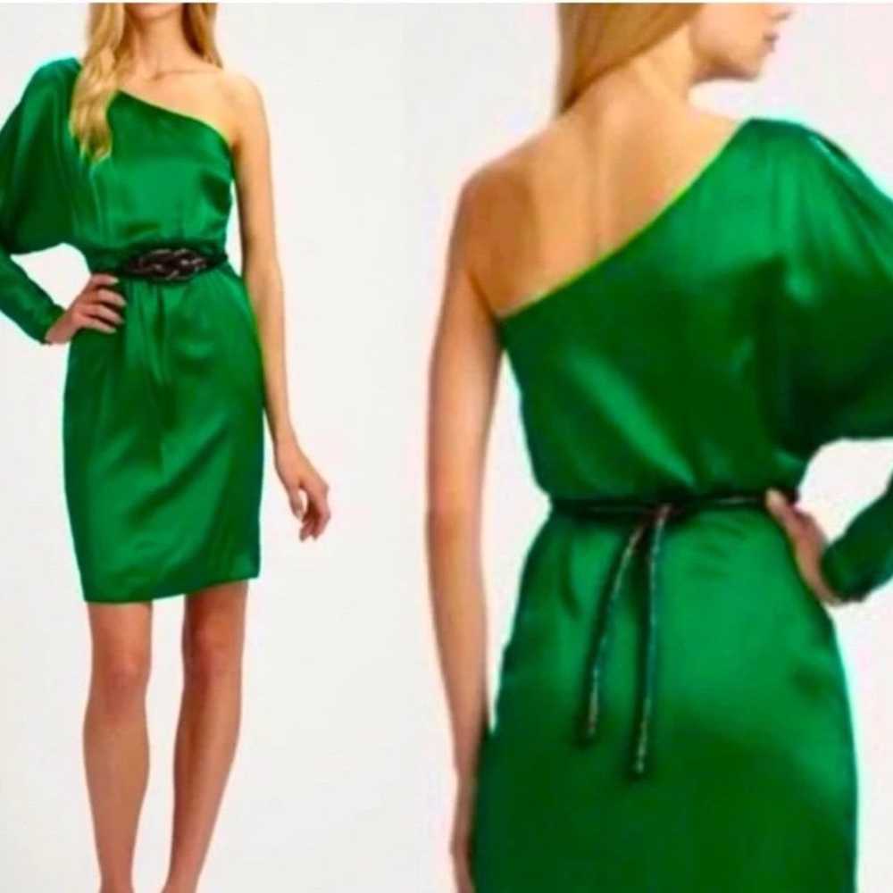 Trina Turk Silk Emerald Green Dress - image 1