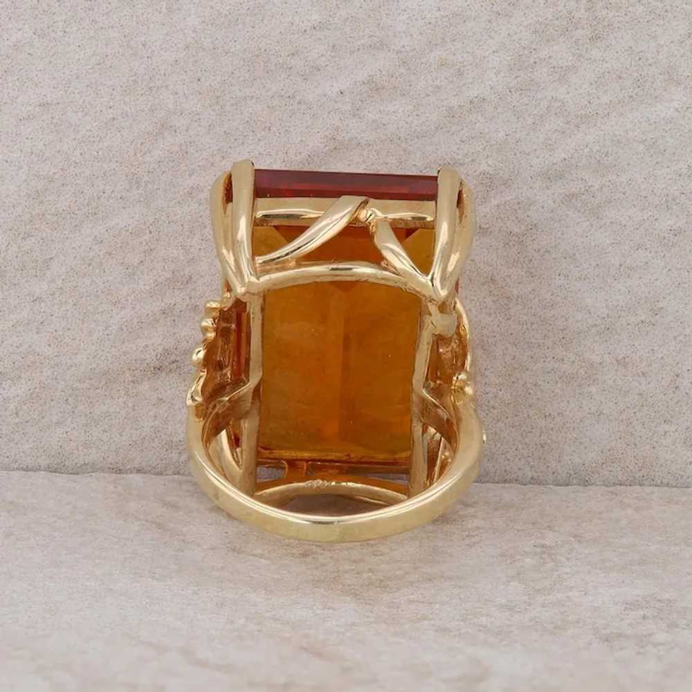 14k Yellow Gold Citrine Emerald Cut Ring - image 3