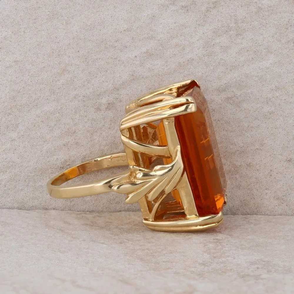 14k Yellow Gold Citrine Emerald Cut Ring - image 5