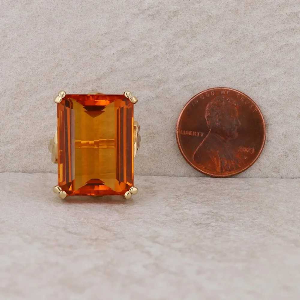 14k Yellow Gold Citrine Emerald Cut Ring - image 6