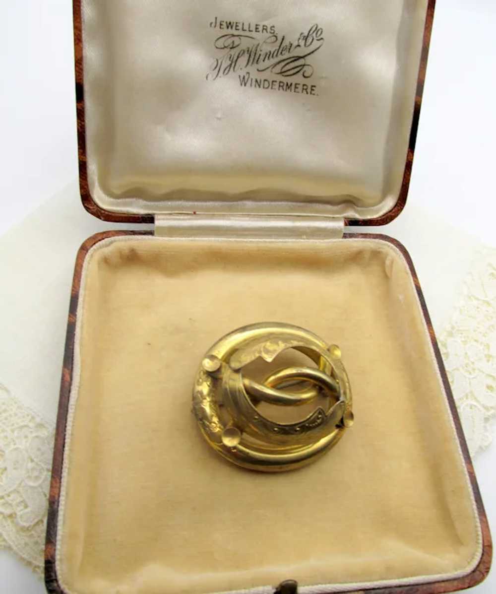 Victorian Gold Plated Love Knot Brooch - image 2
