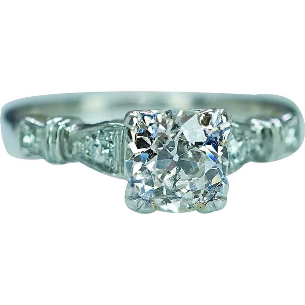 Art Deco .80ct Old European Diamond Engagement Ri… - image 1