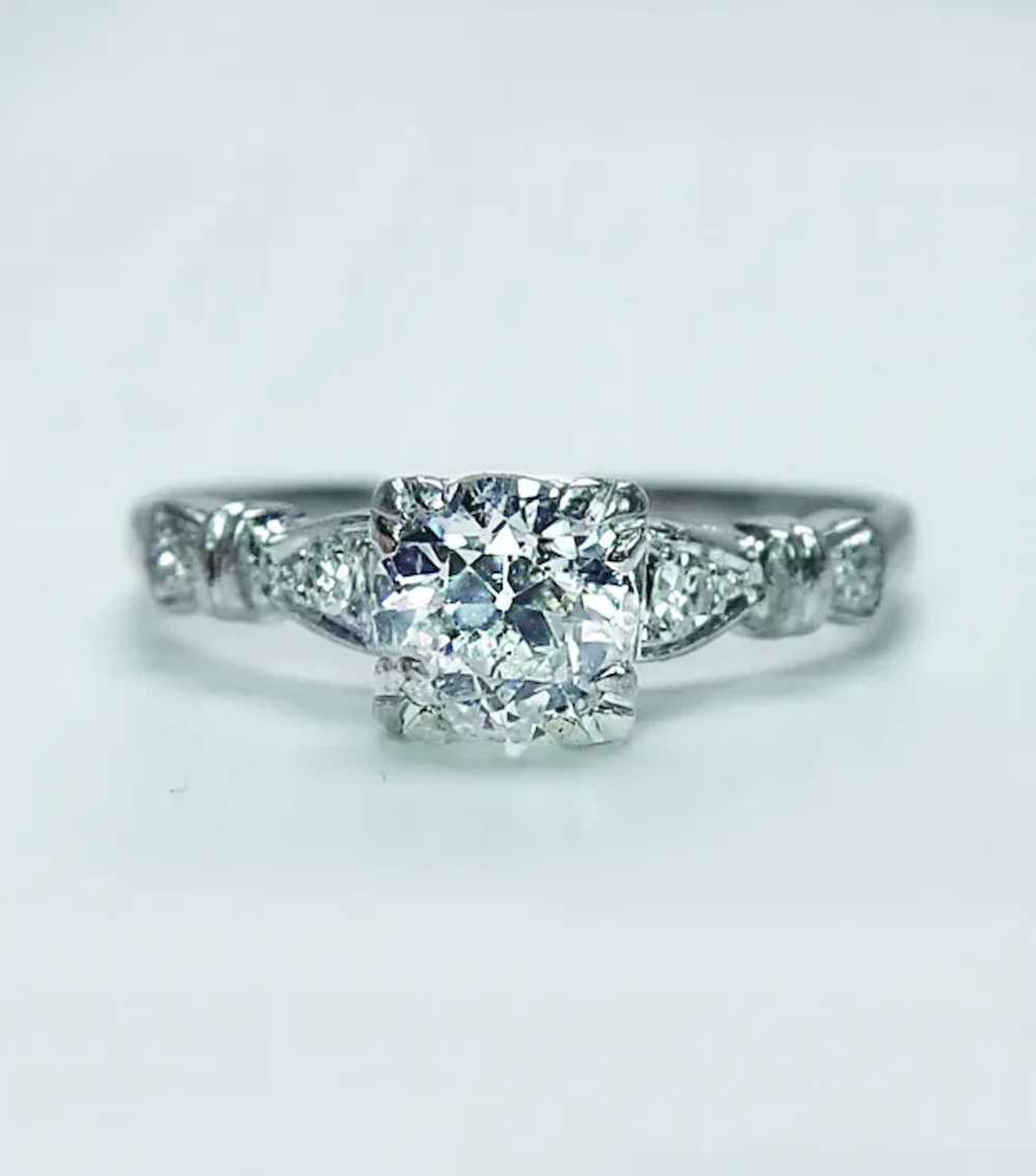Art Deco .80ct Old European Diamond Engagement Ri… - image 4